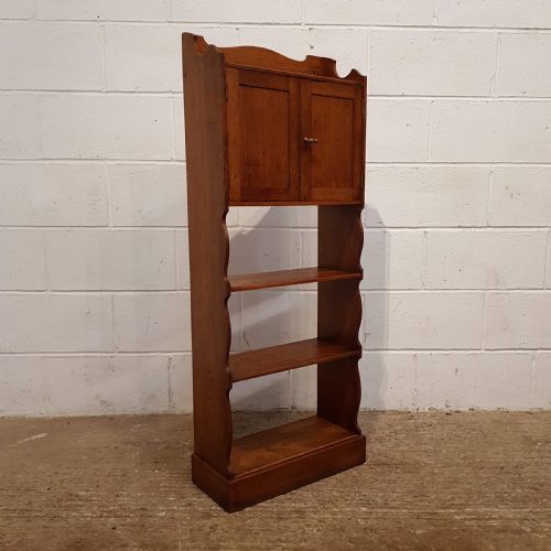 fig 2. ANTIQUE PAIR ARTS & CRAFTS SMALL OAK OPEN BOOKCASES C1890