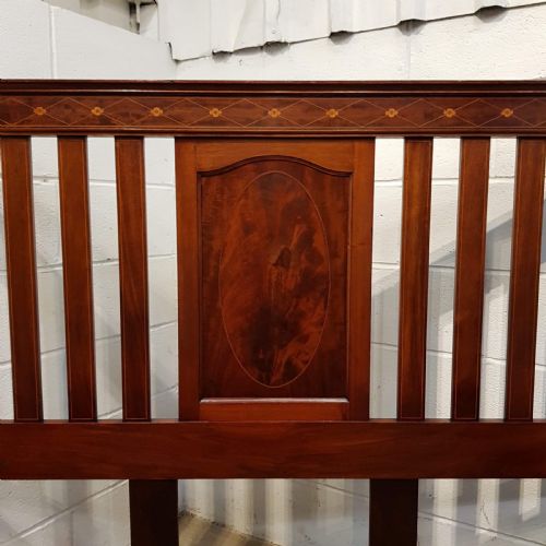 fig 2. ANTIQUE EDWARDIAN MAHOGANY INLAID KING SIZE BED C1900