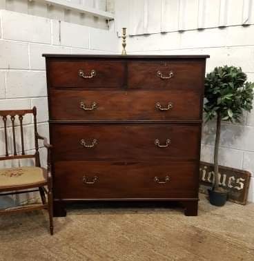 Antique Late Victorian Mahogany Campaign Chest of Drawers C1890