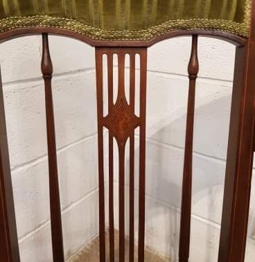 fig 1. ANTIQUE EDWARDIAN MAHOGANY INLAID ROCKING CHAIR C1900