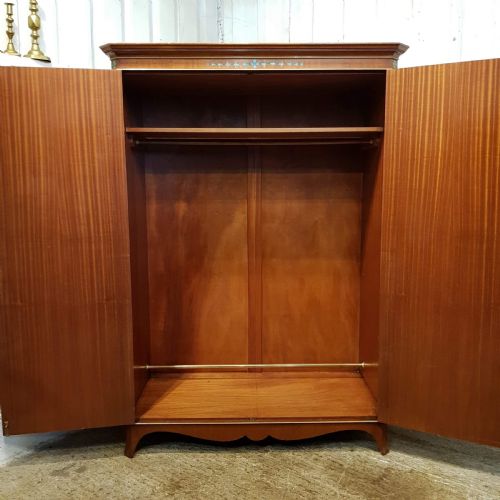 fig 1. ANTIQUE SATINWOOD DOUBLE WARDROBE WITH ORIGINAL PAINT WORK C1920
