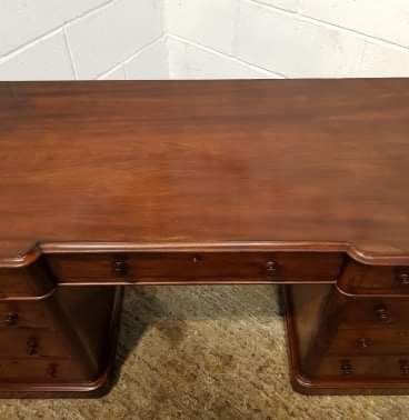 fig 2. ANTIQUE VICTORIAN MAHOGANY TWIN PEDESTAL DESK C1880