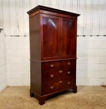fig 1. ANTIQUE GEORGIAN PERIOD MAHOGANY CLOTHES PRESS C1780