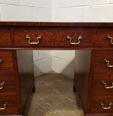 fig 2. ANTIQUE LATE VICTORIAN OAK PEDESTAL DESK C1890