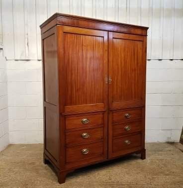 fig 1. ANTIQUE GEORGIAN PERIOD CHANNEL ISLANDS MAHOGANY WARDROBE C1780