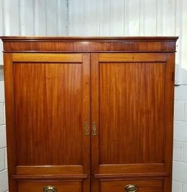 fig 2. ANTIQUE GEORGIAN PERIOD CHANNEL ISLANDS MAHOGANY WARDROBE C1780