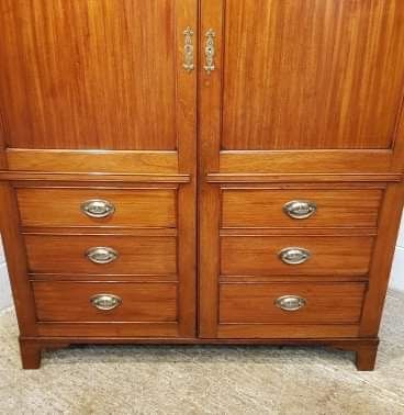 fig 3. ANTIQUE GEORGIAN PERIOD CHANNEL ISLANDS MAHOGANY WARDROBE C1780