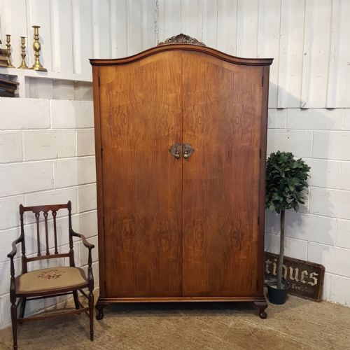 Antique Walnut Double Wardrobe C1920