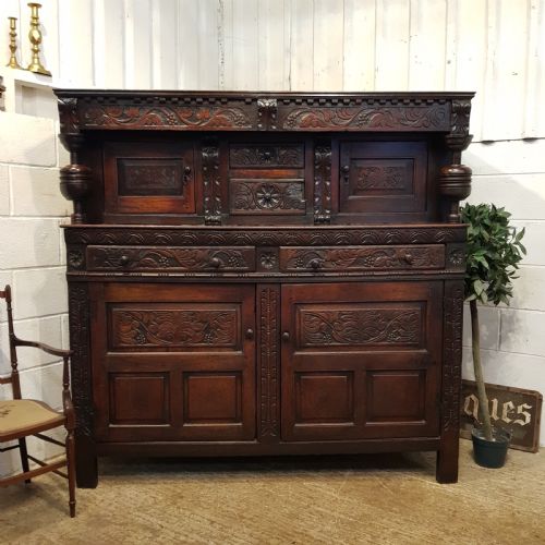 Antique Georgian Period Oak Court Cupboard C1720-40