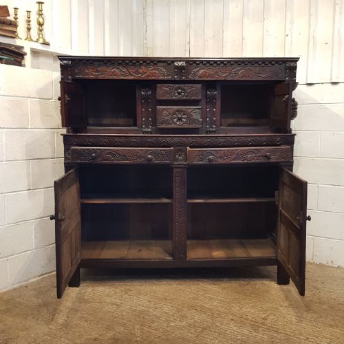 fig 1. ANTIQUE GEORGIAN PERIOD OAK COURT CUPBOARD C1720-40
