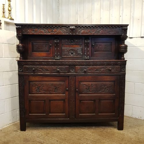 fig 2. ANTIQUE GEORGIAN PERIOD OAK COURT CUPBOARD C1720-40