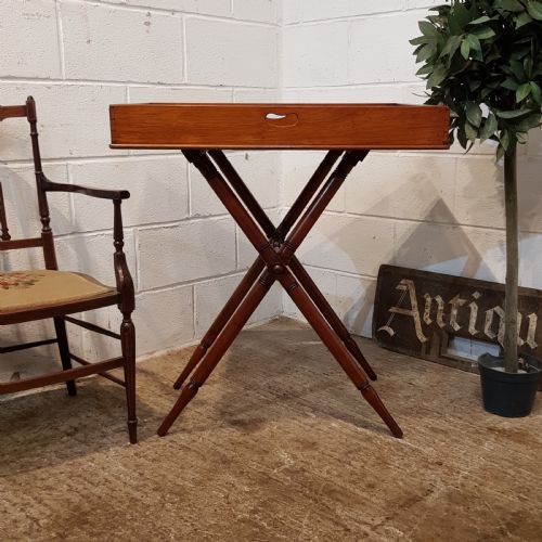 fig 1. ANTIQUE VICTORISN MAHOGANY BUTLERS TRAY WITH ORIGINAL STAND C1880