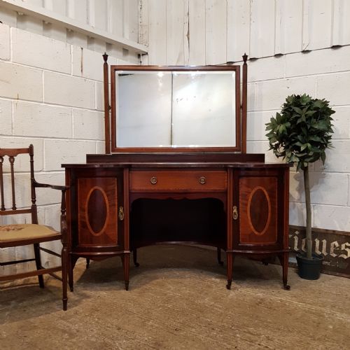 Antique Edwardian Sheraton Mahogany Dressing Table C1900