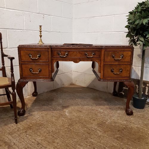 Antique Burr Walnut Writing Desk C1920