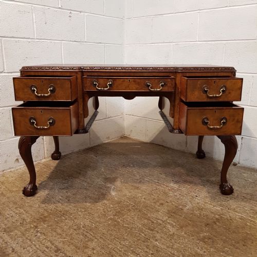fig 2. ANTIQUE BURR WALNUT WRITING DESK C1920