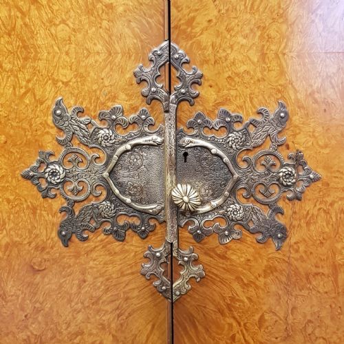 fig 2. ANTIQUE BURR WALNUT LOUIS XV1 FOUR DOOR TRIPLE WARDROBE BY DENBY & SPINKS C1920