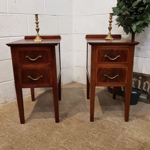 Antique Pair Late Victorian Mahogany Bedside Chests C1890