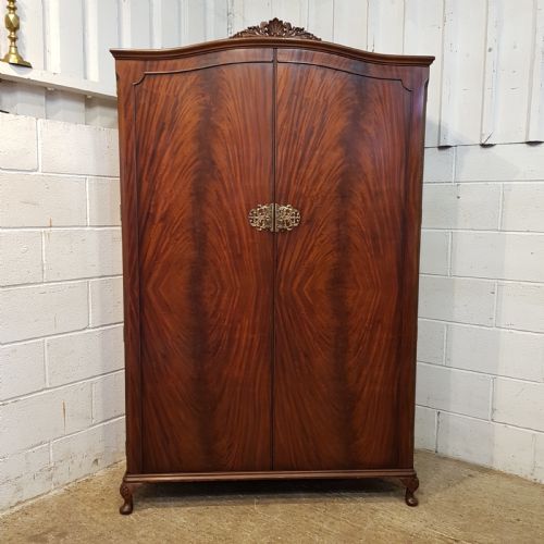 fig 1. ANTIQUE PAIR MAHOGANY LADIES & GENTS WARDROBES C1920