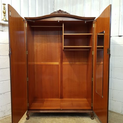 fig 2. ANTIQUE PAIR MAHOGANY LADIES & GENTS WARDROBES C1920