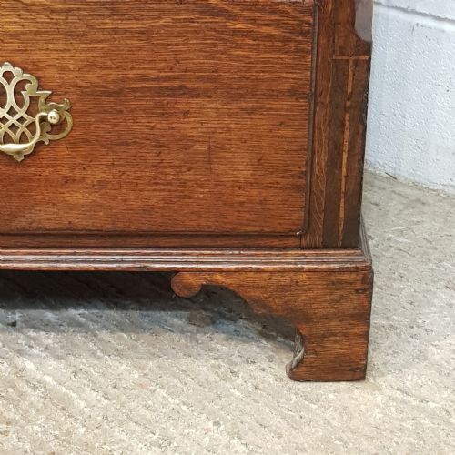 fig 2. ANTIQUE 18TH CENTURY PERIOD OAK INLAID CHEST OF DRAWERS C1780