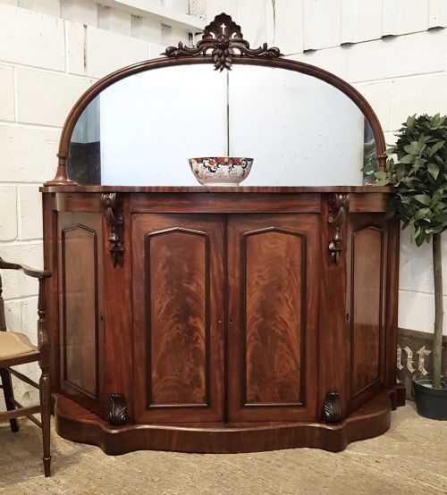 Antique Victorian Mahogany Serpentine Front Chiffonier C1870