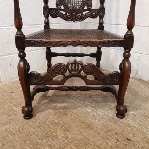 fig 1. ANTIQUE 19TH CENTURY FRENCH CARVED OAK ARMCHAIR C1880