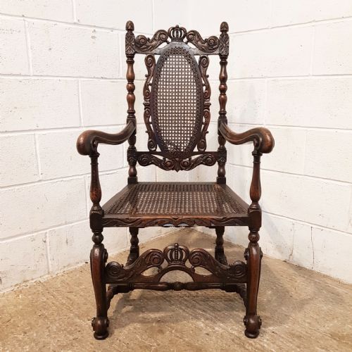 fig 2. ANTIQUE 19TH CENTURY FRENCH CARVED OAK ARMCHAIR C1880