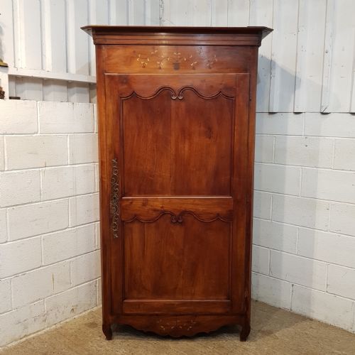 fig 2. ANTIQUE 19TH CENTURY FRENCH FRUITWOOD INLAID ARMOIRE C1880