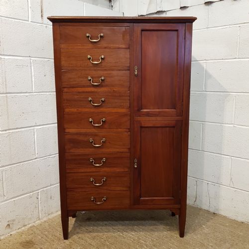 fig 1. ANTIQUE EDWARDIAN MAHOGANY MULTI DRAWER CUPBOARD C1900