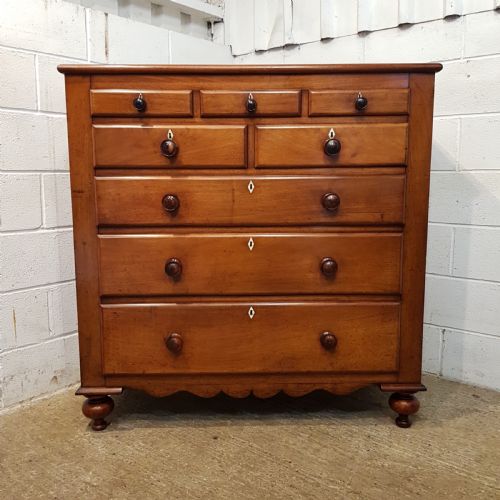 fig 1. ANTIQUE VICTORIAN MAHOGANY CUMBERLAND CHEST OF DRAWERS C1880