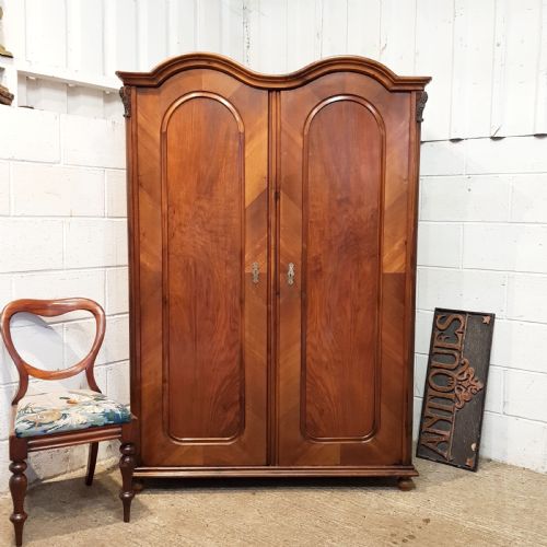 Antique 19th Century Biedermeier Mahogany  Double Wardrobe C1850