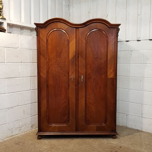 fig 1. ANTIQUE 19TH CENTURY BIEDERMEIER MAHOGANY DOUBLE WARDROBE C1850