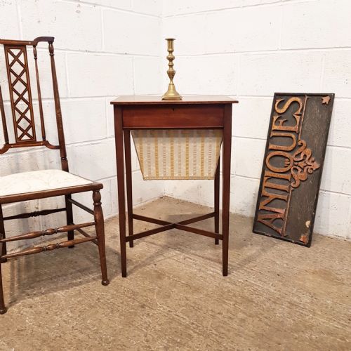 Antique Small Regency Mahogany Work Sewing Table C1820
