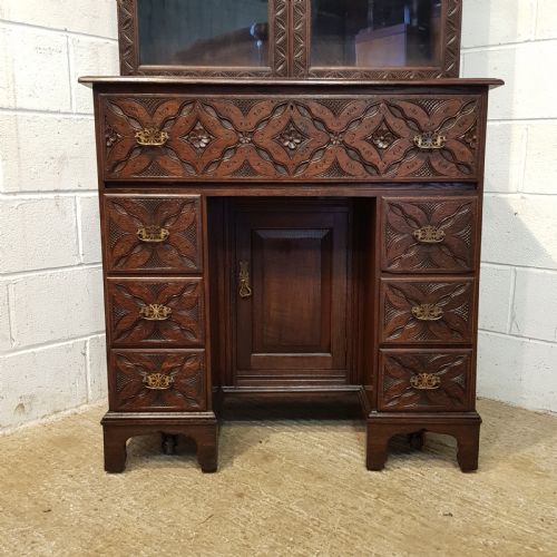 fig 2. ANTIQUE LATE 18TH CENTURY OAK SECRETAIRE BOOKCASE C1780