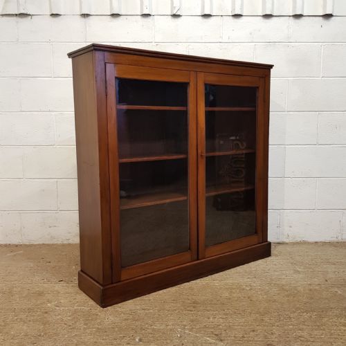 fig 2. ANTIQUE LATE VICTORIAN MAHOGANY GLAZED BOOKCASE C1890