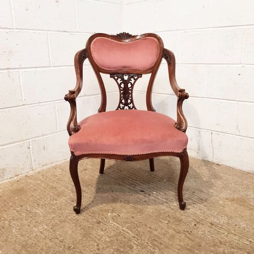 fig 1. ANTIQ EDWARDIAN MAHOGANY SALON CHAIR C1900
