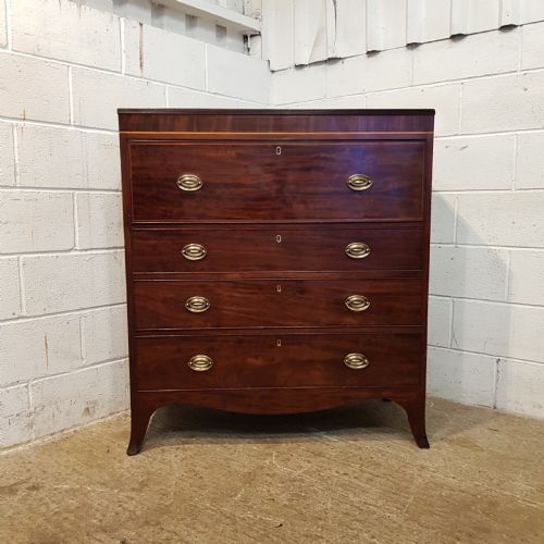 fig 1. ANTIQUE REGENCY MAHOGANY SECRETAIRE CHEST OF DRAWERS C1820