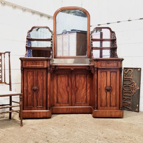 Antique Victorian Large Mahogany Dressing Table C1880