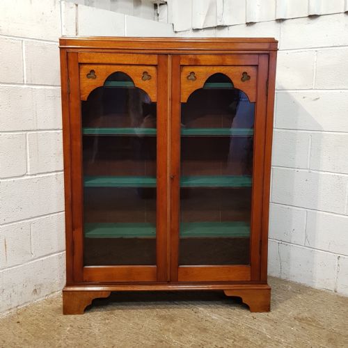 fig 1. ANTIQUE ARTS & CRAFTS GOTHIC MAHOGANY BOOKCASE C1900