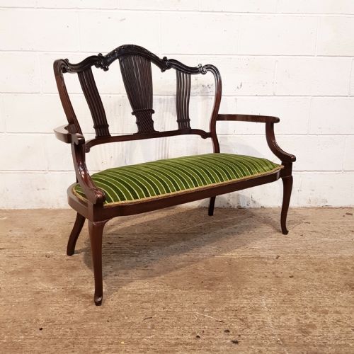Antique Edwardian Mahogany Salon Sofa C1900