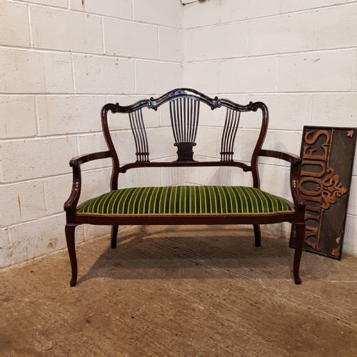 fig 1. ANTIQUE EDWARDIAN MAHOGANY SALON SOFA C1900