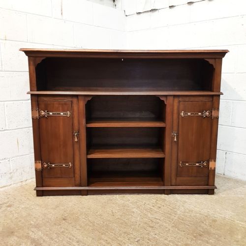 fig 1. ANTIQUE ARTS & CRAFTS OAK OPEN BOOKCASE C1890