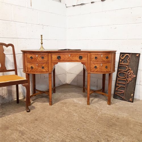 fig 1. ANTIQUE LATE 19TH CENTURY SHERATON REVIVAL SATINWOOD DESK C1890