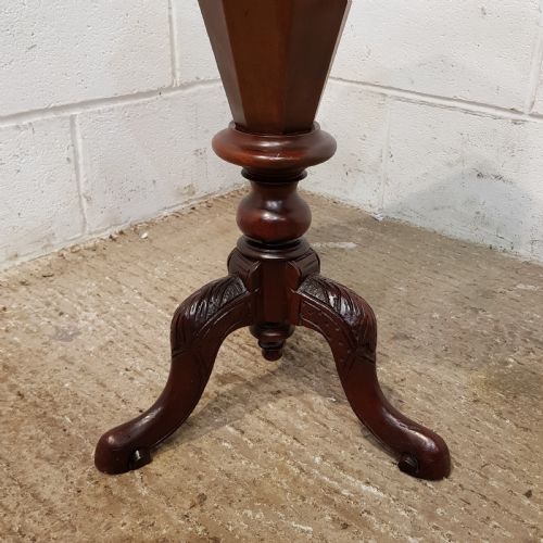 fig 2. ANTIQUE VICTORIAN MAHOGANY TRUMPET WORKBOX C1880