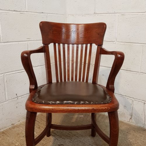 fig 1. ANTIQUE EDWARDIAN OAK DESK CHAIR C1900