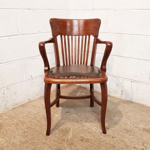 fig 2. ANTIQUE EDWARDIAN OAK DESK CHAIR C1900