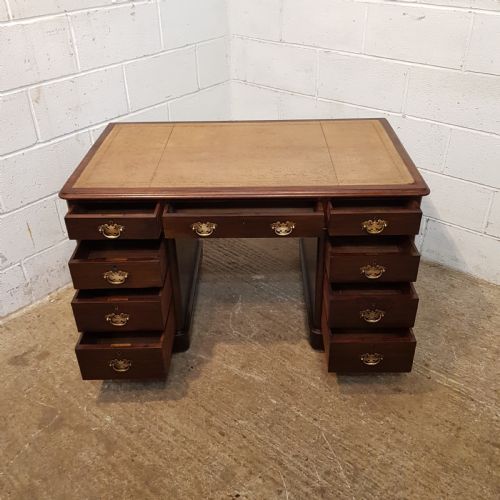 fig 1. ANTIQUE VICTORIAN MAHOGANY PEDESTAL DESK C1880