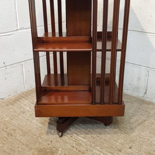 fig 1. ANTIQUE EDWARDIAN MAHOGANY REVOLVING BOOKCASE C1900