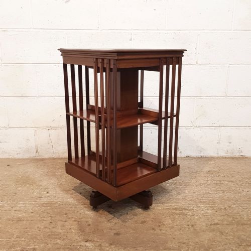 fig 2. ANTIQUE EDWARDIAN MAHOGANY REVOLVING BOOKCASE C1900