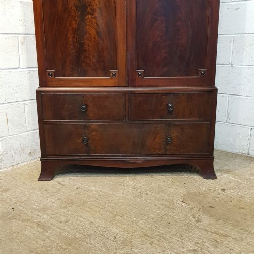 fig 1. ANTIQUE EDWARDIAN REGENCY MAHOGANY WARDROBE PRESS C 1900